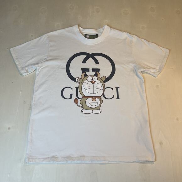 Doraemon x Gucci oversize T-shirt Men's Sz Xsmall White Short Sleeve
